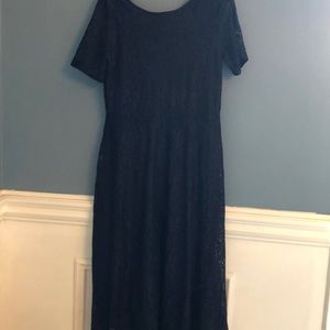 Lace Navy Blue tea length dress